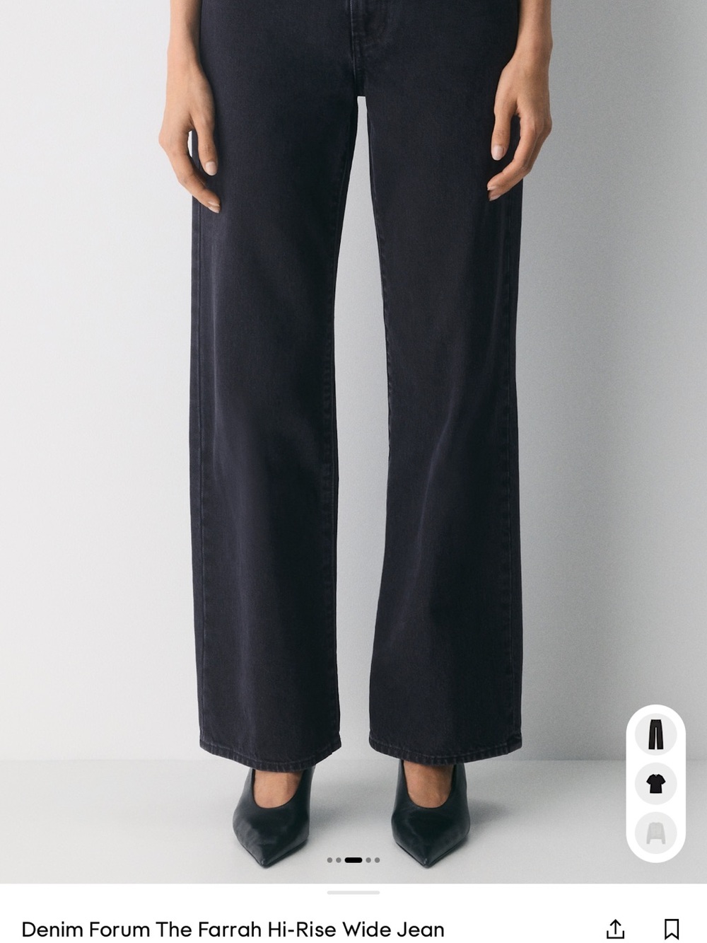 Aritzia Black High-Rise Wide-Leg Jeans
